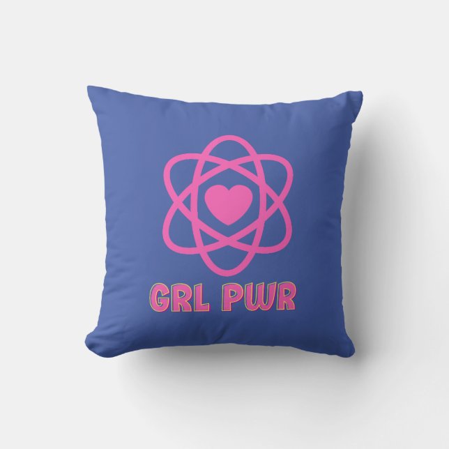 Girl Power Throw Pillow (Front)