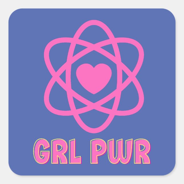 Girl Power Throw Pillow Square Sticker (Front)