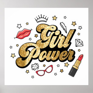 Girl Power: Vintage Feminist Glitter. Poster