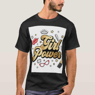 Girl Power: Vintage Feminist Glitter. T-Shirt