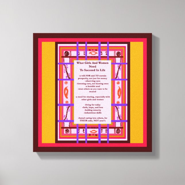 Girl Power What Girls Women Need Succeed canvas (Front)