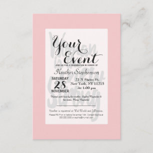 Girl Power Woman is the New Strong in Pink Black Invitation