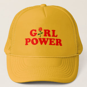 Girl Power Yellow Trucker Hat
