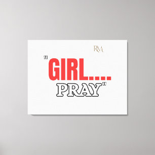 Girl Pray T-Shirt   Faith Based Christian Shirt  Canvas Print