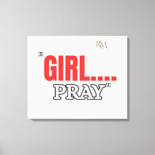 Girl Pray T-Shirt   Faith Based Christian Shirt  Canvas Print