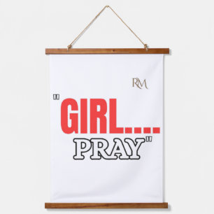 Girl Pray T-Shirt Faith Based Christian Shirt Hanging Tapestry