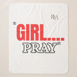 Girl Pray T-Shirt Faith Based Christian Shirt Sherpa Blanket