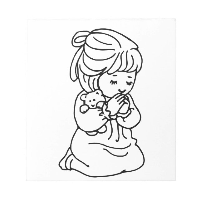 Girl Praying Illustration Notepad (Front)