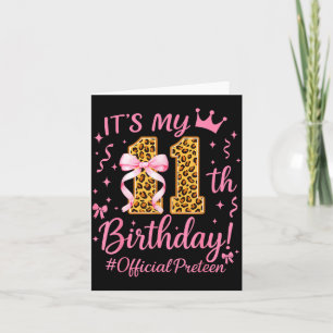 Girl Preteen Nk Coquette Bow Its My 11th Birthday Card