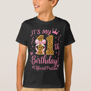 Girl Preteen Nk Coquette Bow Its My 11th Birthday T-Shirt