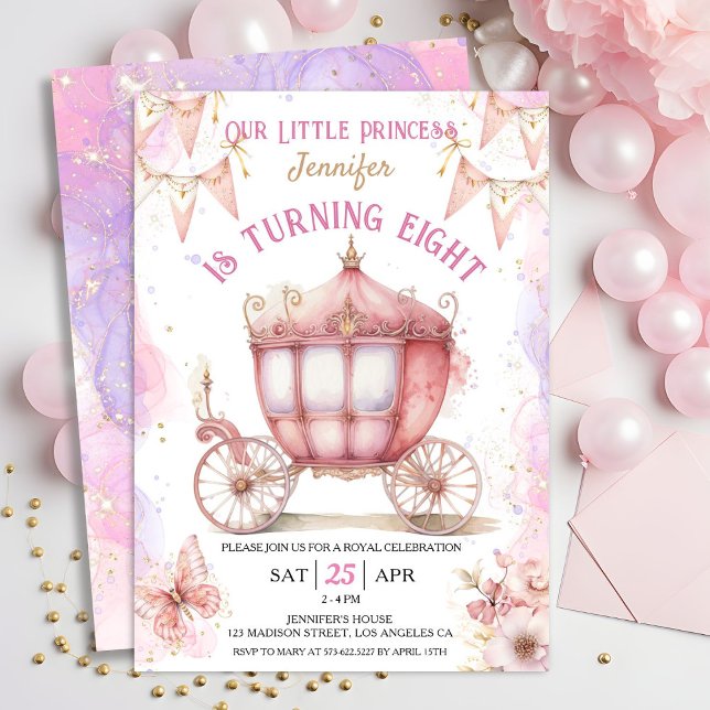 Girl Princess Once Upon a Time 8th Birthday Invitation (Creator Uploaded)