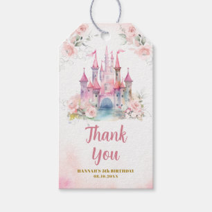 Girl Princess Royal Castle 5th Birthday Thank You Gift Tags
