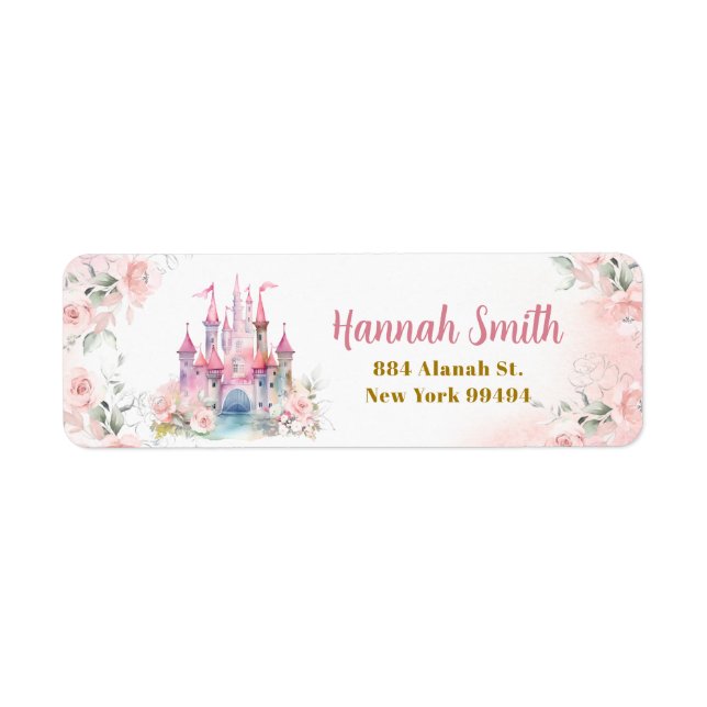 Girl Princess Royal Castle Fifth Birthday Address (Front)