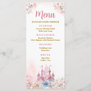 Girl Princess Royal Castle Fifth Birthday Menu