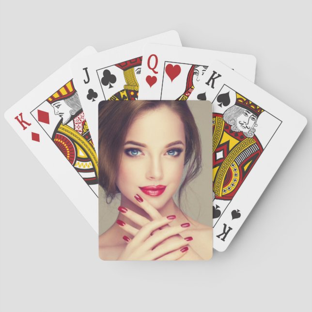 girl printed playing card  (Back)
