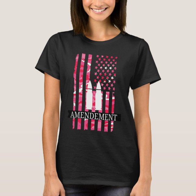 Girl Pro Gun Second Amendment  2A patriot American T-Shirt (Front)