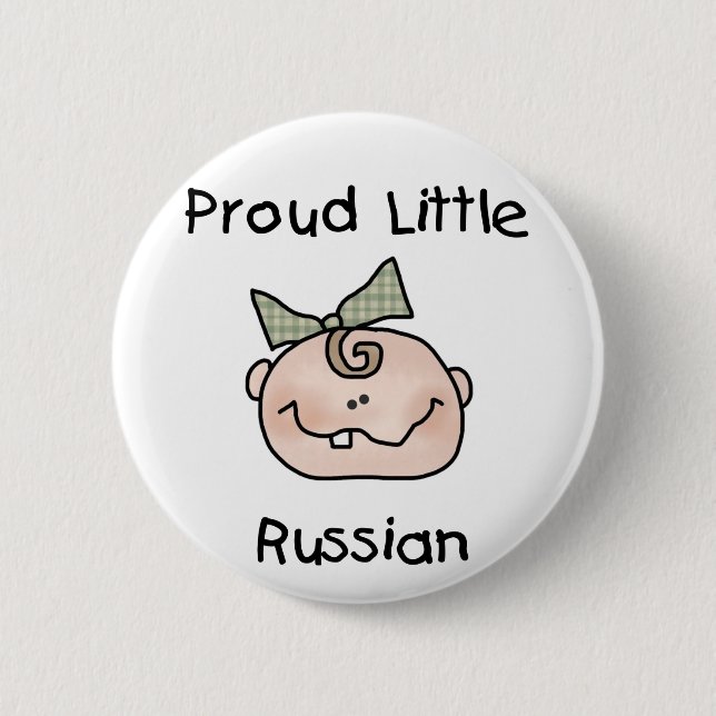 Girl Proud Little Russian 6 Cm Round Badge (Front)