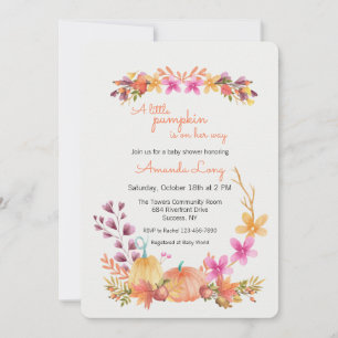 Girl Pumpkin Baby Shower Invitation