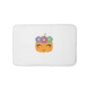 Girl Pumpkin Halloween Thanksgiving For Girls Boys Bath Mat