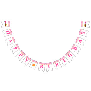 Girl Pumpkin Patch Tractor Pink Happy Birthday Bunting