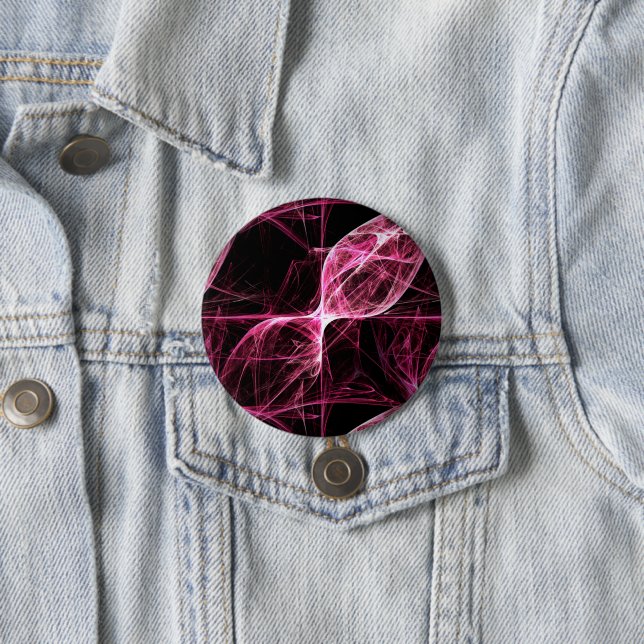 Girl Punk Rock Pink Energy Waves 7.5 Cm Round Badge (In Situ)
