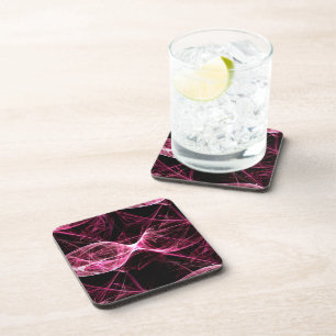 Girl Punk Rock Pink Energy Waves Coaster