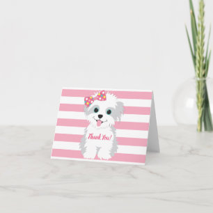 Girl Puppy Birthday Party Note Card