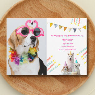 Girl puppy Birthday Party photo Invitation