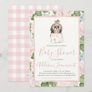 Girl Puppy Dog Baby Shower Invitation