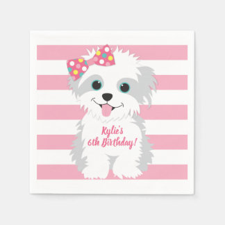 Girl Puppy Party Napkin