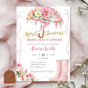 Girl Purple Shell Baby Shower Invitation