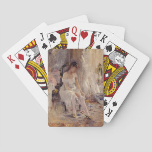 Girl Putting on Her Stockings (by Berthe Morisot) Playing Cards