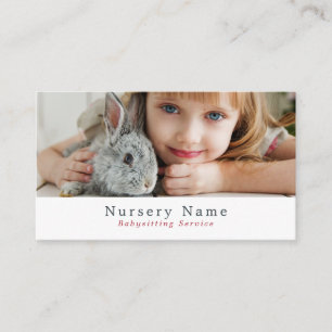 Girl & Rabbit, Babysitter, Daycare, Nursery Business Card
