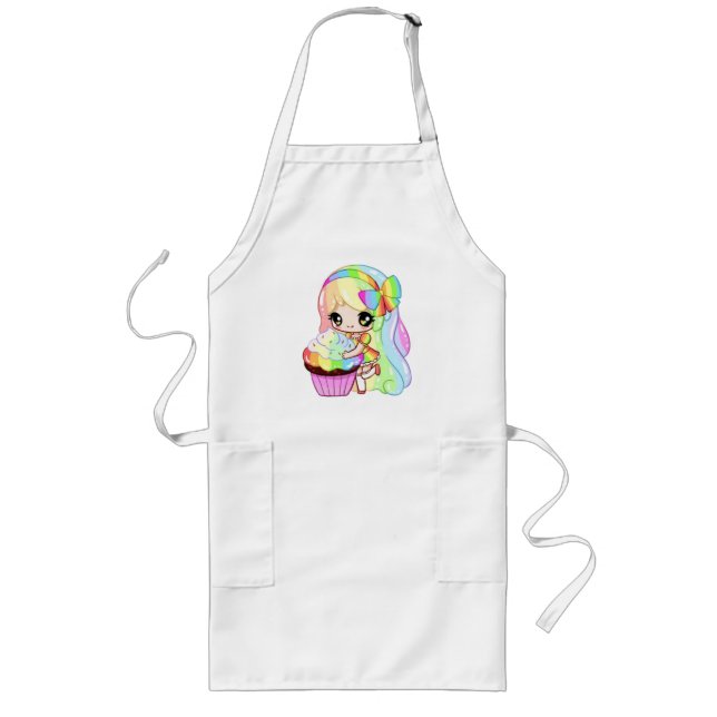 Girl rainbow  long apron (Front)