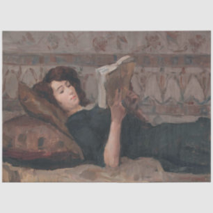Girl Reading a Book (Reclining on a Divan) Tissue Paper