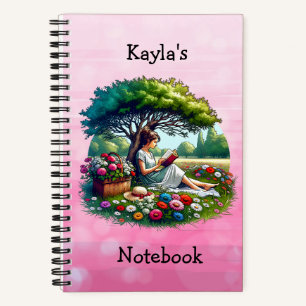Girl Reading a Book under a Tree on a Relaxing Day