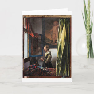 Girl Reading a Letter at an Open Window, Vermeer Card