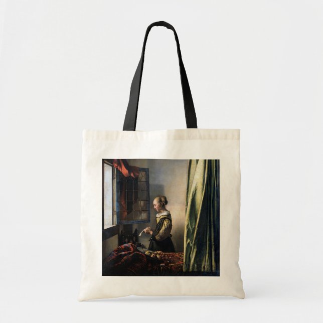 Girl Reading a Letter at an Open Window, Vermeer Tote Bag (Front)