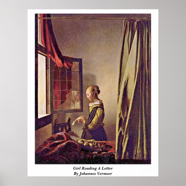 Girl Reading A Letter By Johannes Vermeer Poster (Front)