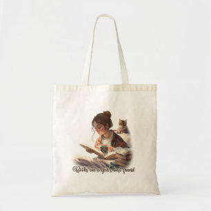 Girl Reading Book Book Lovers Tote Bag