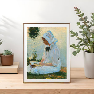 Girl reading by a stream, Sargent 1888 Poster