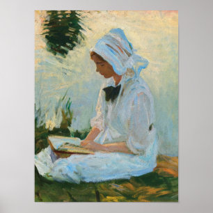 Girl reading by a stream, Sargent 1888 Poster