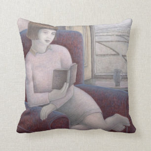 Girl Reading in Armchair 2009 Cushion