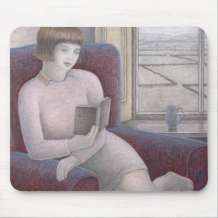 Girl Reading in Armchair 2009 Mouse Mat