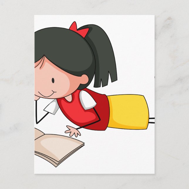 Girl reading postcard (Front)