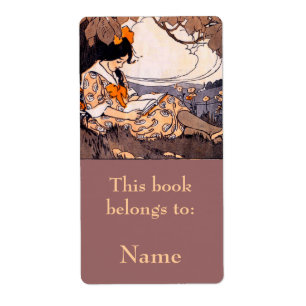 Girl Reading Under Tree Bookplate