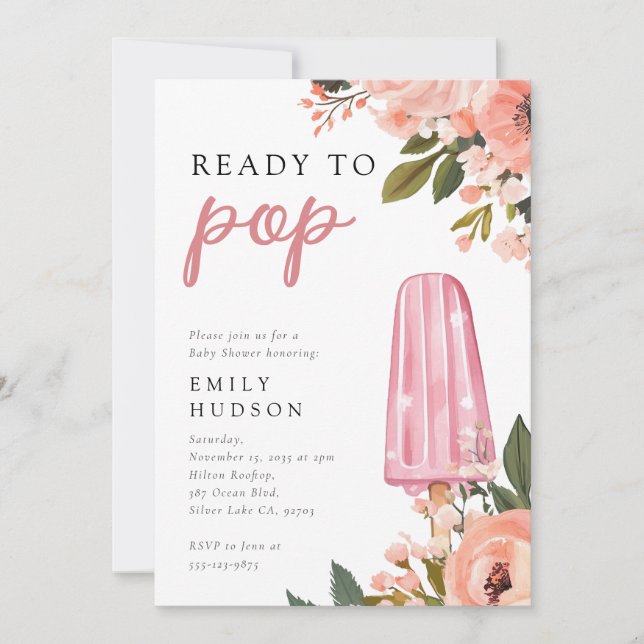 Girl Ready to Pop Baby Shower Invitation (Front)