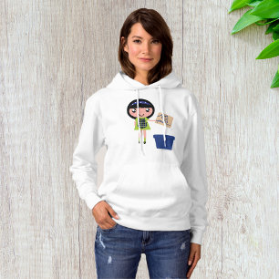 Girl Recycling Pizza Box Fun Eco-Friendly  Hoodie