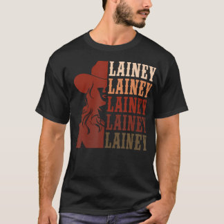 Girl Retro First Name Lainey Personalised Cowgirl  T-Shirt