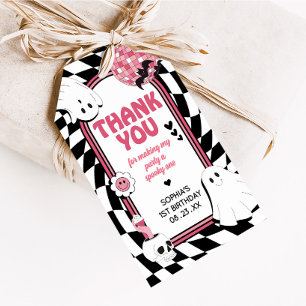 Girl Retro Ghost Halloween Birthday Favour Tags